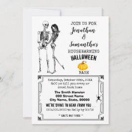Convites Casal de esqueleto da festa de Halloween
