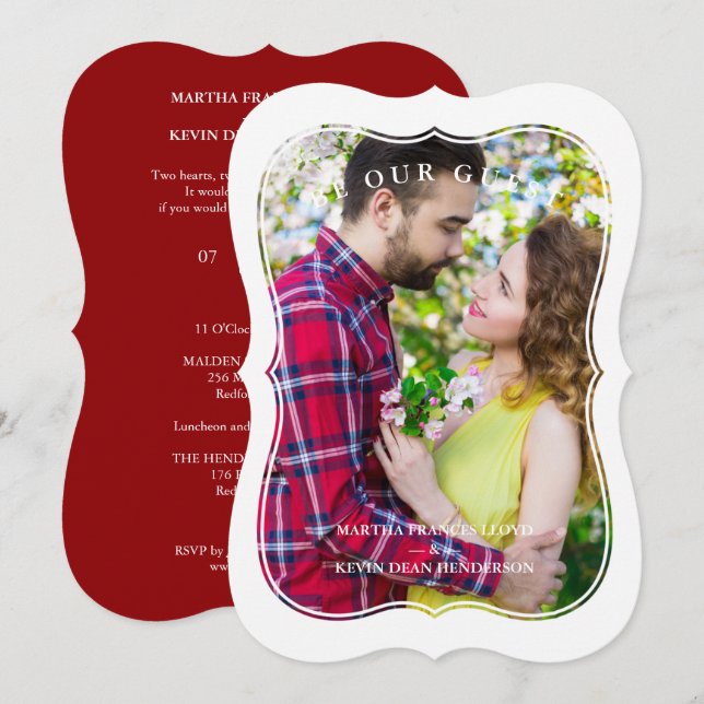 Convites Casal de Fotografia com Efeito de Forma do Suporte (Frente/Verso)