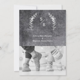 Convites Casal de Fotografia de Alternativo Sujo de Casamen