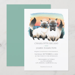 Convites Casal de Gato Simâmico, Personalizado