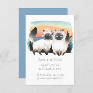 Convites Casal De Gay De Gato Simâmico Bastante Salva A Dat