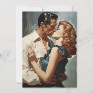 Convites Casal de Kissing Vintage