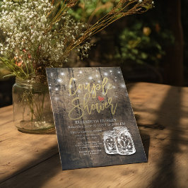 Convites Casal de Luzes de Corda de Mason Jar da Madeira ru