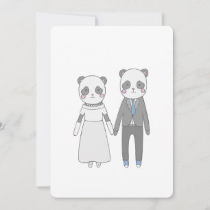 Convites Casal de Noivos Panda Fofo – Noiva & Noivo Kawaii