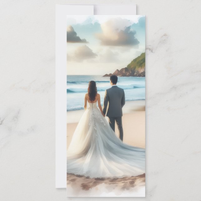 Convites Casal de Praia de Casamento (Frente)