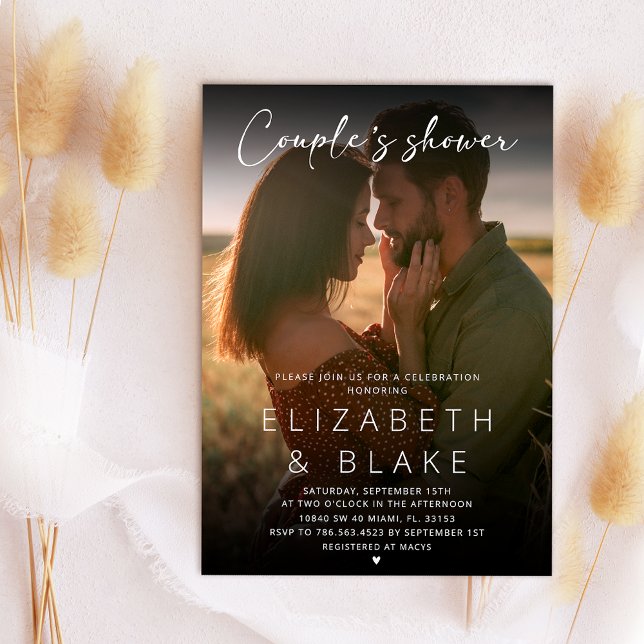 Convites Casal de Script Manuscrito de Foto Moderno (Criador carregado)