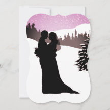 Casal de um Casamento no inverno de Snowy Mountain