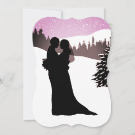 Convites Casal de um Casamento no inverno de Snowy Mountain