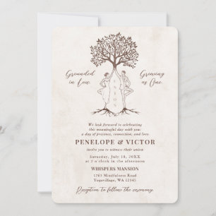 Convites Casal de União Yoga - Árvore da Atenção Plena