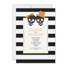 Casal do crânio e listras do casamento de Hallowee