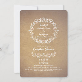 Convites Casal Elegante de Wreath Floral da Vintage
