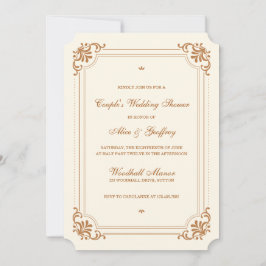 Convites Casal Elegante Vintage Flourish