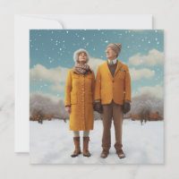 Casal Idoso Na Neve