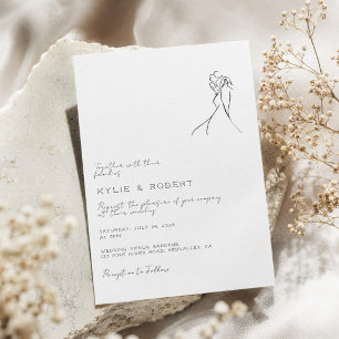 Convites Casal Moderno Desenhando Casamento Romântico