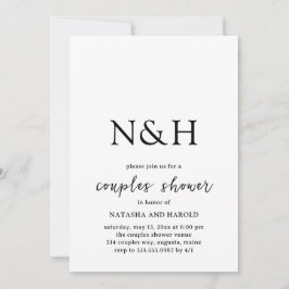 Convites Casal Moderno Natasha Monograma Chá