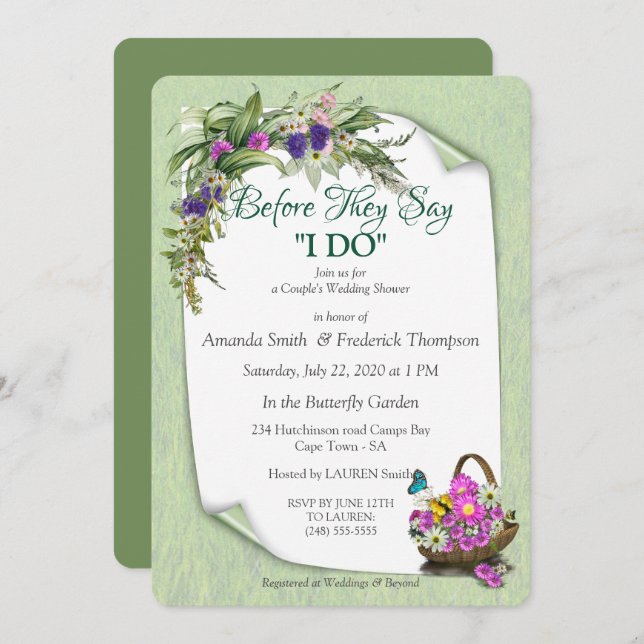 Convites Casal Primavera de Verão (Frente/Verso)