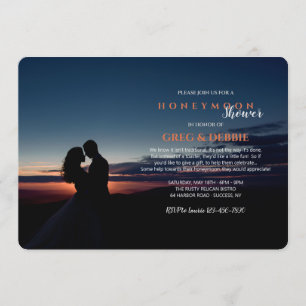 Convites Casal que Abraça o Chá de panela da Lua de mel