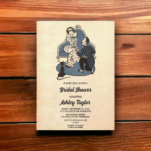 Convites Casal Romântico Rústico Vintage Chá de panela Retr