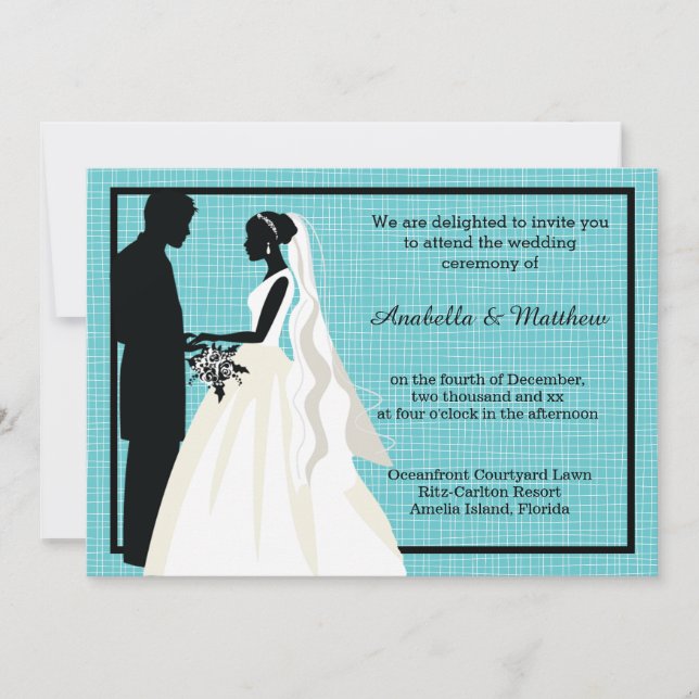 Convites Casal Silhouette Wedding (Frente)