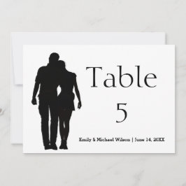 Convites Casal Silhueta Moderna - Número de Mesa 5x7