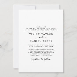 Convites Casal Tradicional Mínimo e Casamento Pai