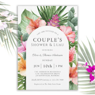 Convites Casal Tropical Lush e Luau