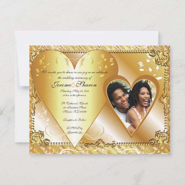 Convites casal, WeddingInvitTemplatePhoto5, &, nós invit… (Frente)