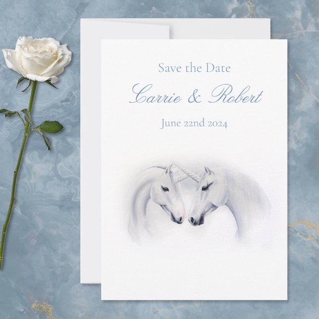 Convites Casal White Unicorns Love (Criador carregado)