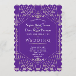 Convites Casamento 1920 Gatsby Excelente Roxo Real