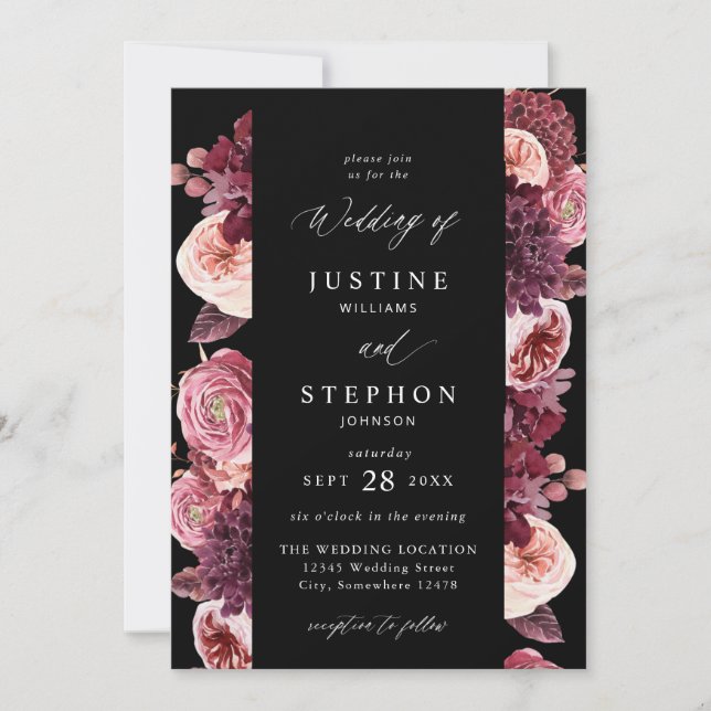 Convites Casamento 8B - Negro (Frente)