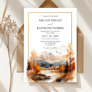 Convites Casamento à Beira do Lago com Aquarela do Monte Ou