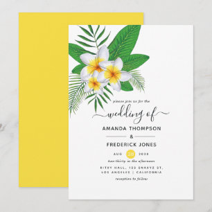 Convites Casamento à Beira-Mar com Aquarela em Luau Aloha
