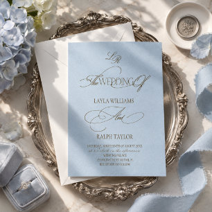 Convites Casamento à Beira-Mar com Dinheiro Antigo Azul Pó 