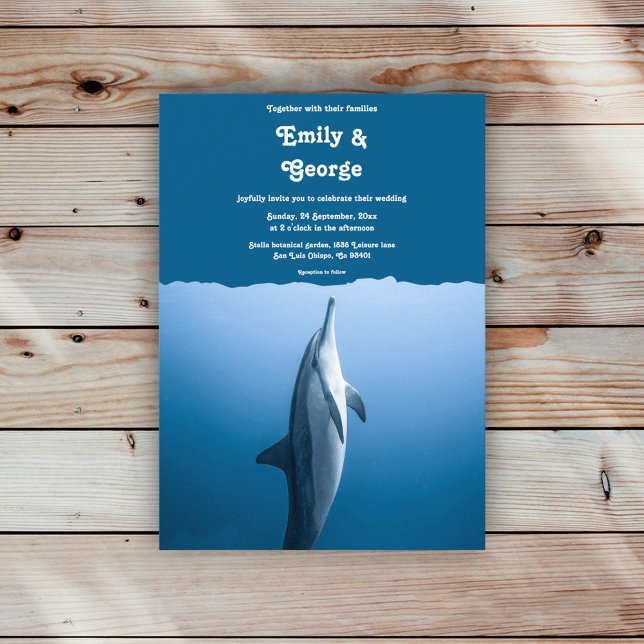 Convites Casamento à Beira-Mar com Golfinhos Azul-Navais So (Criador carregado)