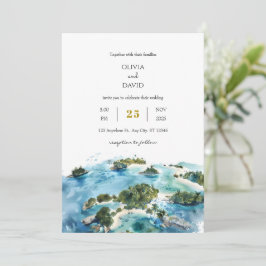 Convites Casamento à beira-mar nas Ilhas Palm Tropicais Min