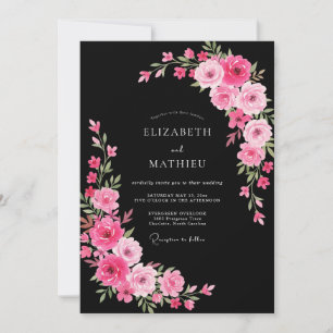 Convites Casamento à Meia-Noite Atraente Preto