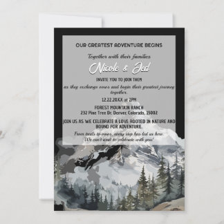 Convites Casamento à Porta-Portas de Montanha Casual Minima