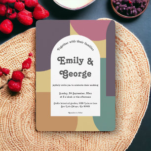 Convites Casamento Abstrato artístico Colorido Moderno