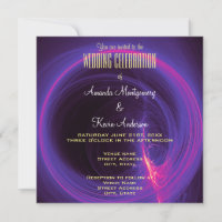 Casamento Abstrato circular rosa e roxo