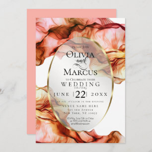 Convites CASAMENTO Abstrato Watercolor Autumn Colunas 6