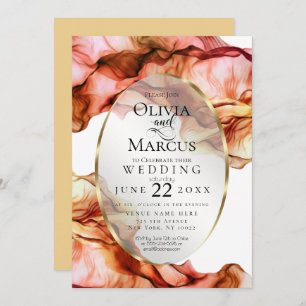 Convites CASAMENTO Abstrato Watercolor Coluna 5