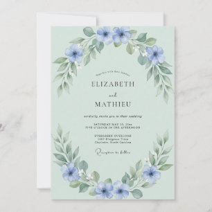 Convites Casamento Aéreo de Verão em Celadon
