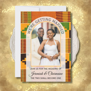 Convites CASAMENTO Africano Ganês Kente NOIVA