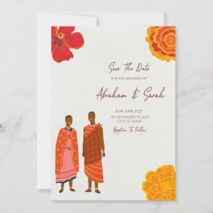 Convites Casamento Africano Salvar a Data