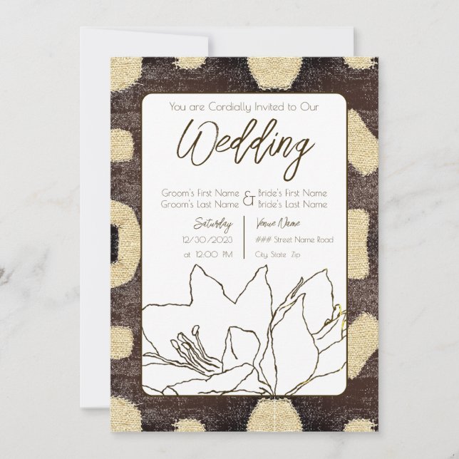 Convites Casamento Africano Tribal de Pé de Lama de Kuba (Frente)