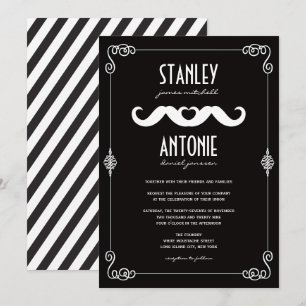 Convites Casamento alegre clássico do vintage dobro do amo