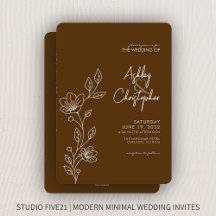 Casamento All-in-One da Folhagem Castanha Moderna