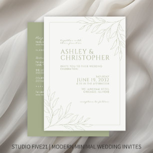 Convites Casamento All-in-One da Folhagem Moderna