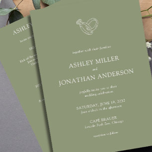 Convites Casamento All-in-One de Elementos Simples Modernos