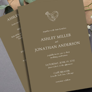 Convites Casamento All-in-One de Elementos Simples Modernos